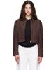 AGOLDE AGOLDE Brown Nahla Cropped Suede Jacket - 1