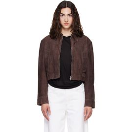 AGOLDE AGOLDE Brown Nahla Cropped Suede Jacket