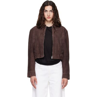 AGOLDE AGOLDE Brown Nahla Cropped Suede Jacket