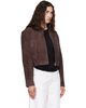 AGOLDE AGOLDE Brown Nahla Cropped Suede Jacket - 2