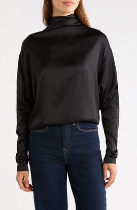 AGOLDE AGOLDE Bryony Satin Mock Neck Top