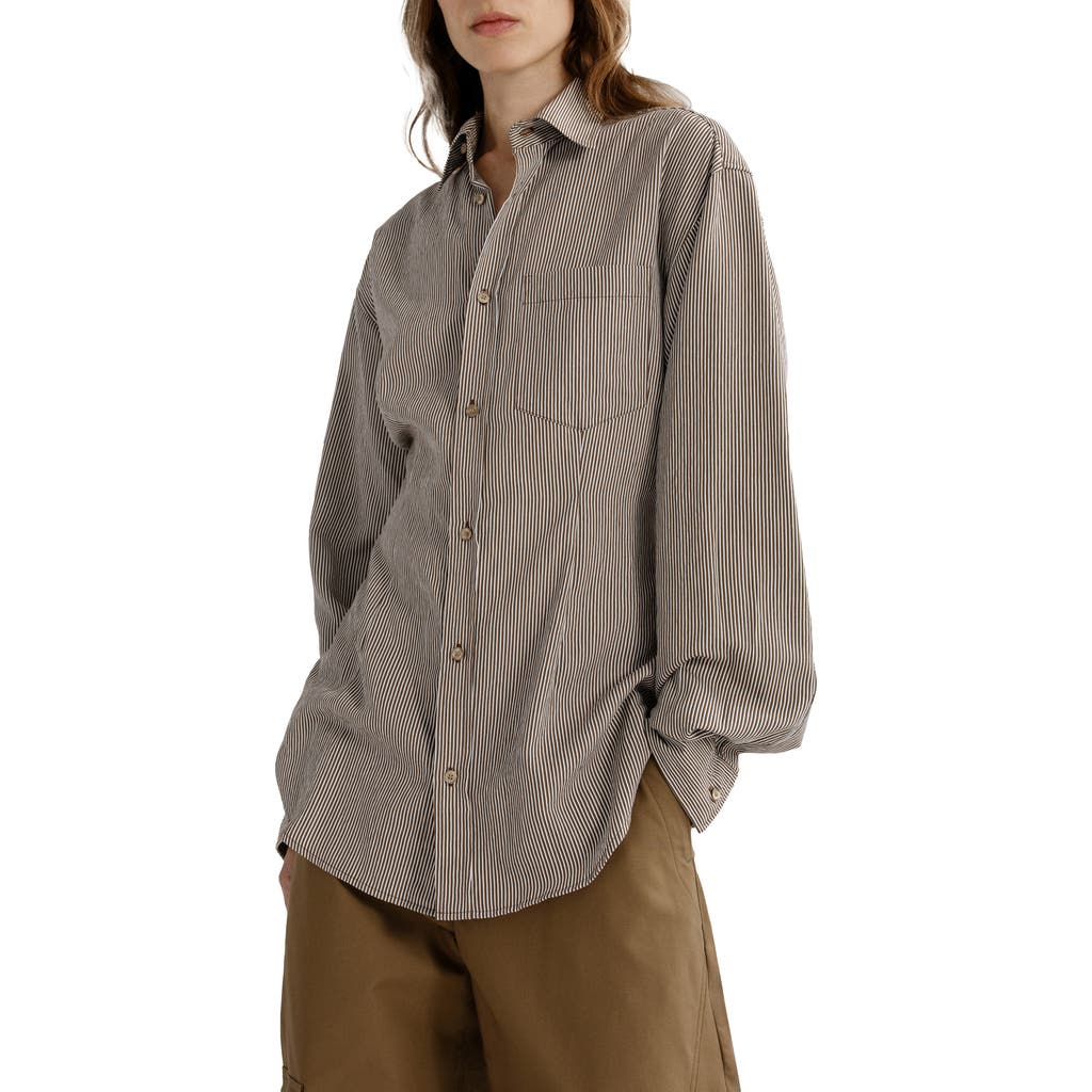 AGOLDE AGOLDE Cinch Striped Long Sleeve Shirt