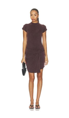 AGOLDE AGOLDE Draped Overlay Raglan Sleeve Mini Dress
