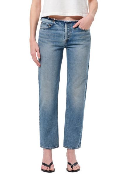 AGOLDE AGOLDE Frayed Waist Low Rise Ankle Slim Jeans