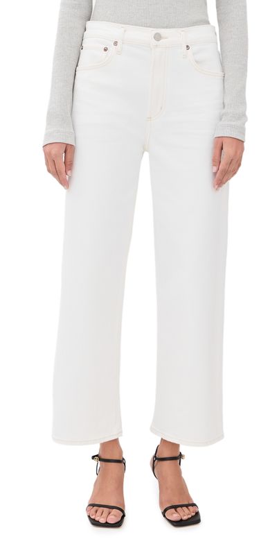 AGOLDE AGOLDE Harper Crop Relaxed Straight Jeans White Wash