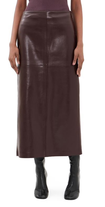 AGOLDE AGOLDE Hikson Leather Skirt Madera