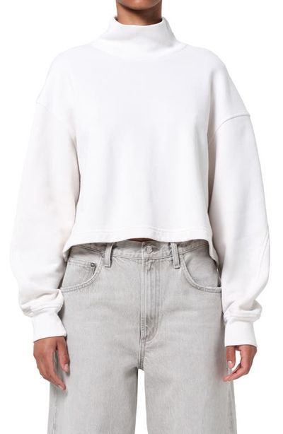AGOLDE AGOLDE Isra Mock Neck Fleece Cotton Pullover