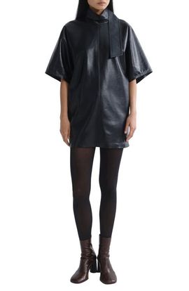 AGOLDE AGOLDE Kembra Recycled Leather Blend Shift Minidress
