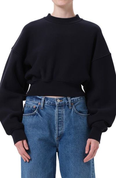 AGOLDE AGOLDE Kit Cotton Fleece Crop Sweatshirt