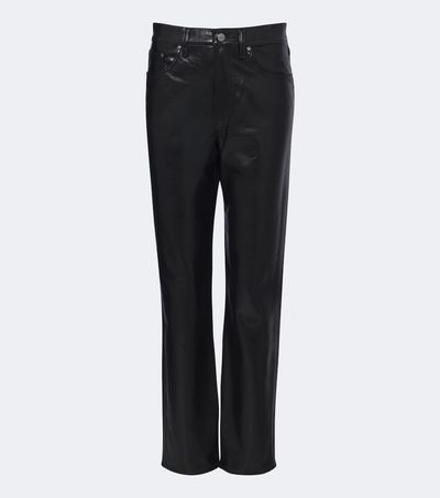 Agolde Agolde Lana leather-blend straight pants