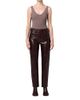 Agolde Agolde Lana Leather Blend High Rise Straight Jeans in Madera - 1