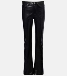 Agolde Agolde Mid-rise leather-blend bootcut pants