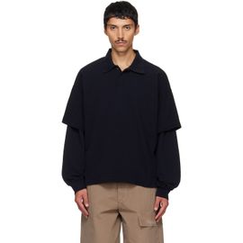 AGOLDE AGOLDE Navy Curren Double Sleeve Polo