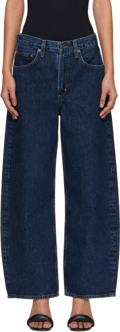 AGOLDE AGOLDE Navy Low Curve Crop Jeans