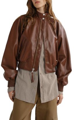 AGOLDE AGOLDE Nova Faux Leather Bomber Jacket