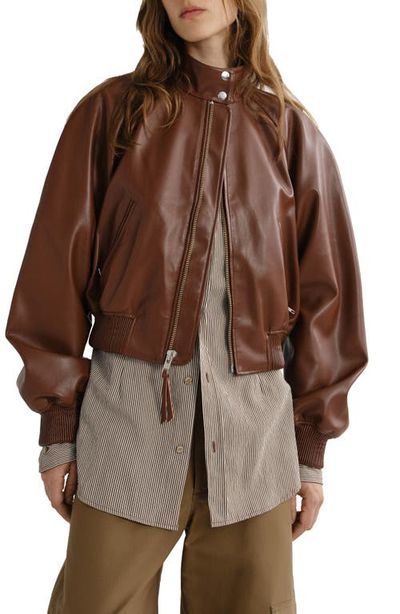 AGOLDE AGOLDE Nova Faux Leather Bomber Jacket