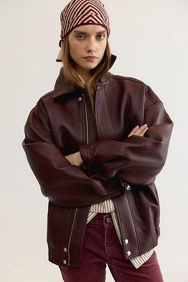 AGOLDE AGOLDE Ona Vegan Leather Bomber Jacket
