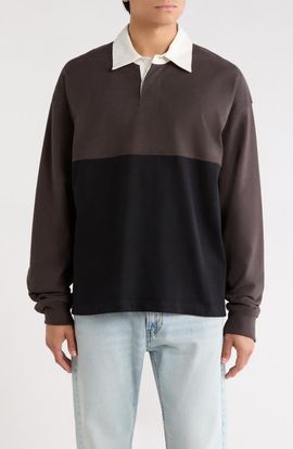 AGOLDE AGOLDE Oversize Colorblock Long Sleeve Rugby Polo
