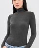 AGOLDE AGOLDE Pascale Turtleneck Top Charcoal Heather - 2