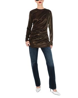 Agolde Agolde Robyn Draped Long Sleeve Mini Dress
