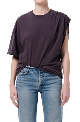 AGOLDE AGOLDE Roma Ruched Sleeve Organic Cotton T-Shirt