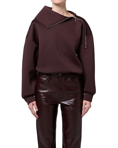 Agolde Agolde The Coyle Zip Shoulder Neoprene Sweatshirt