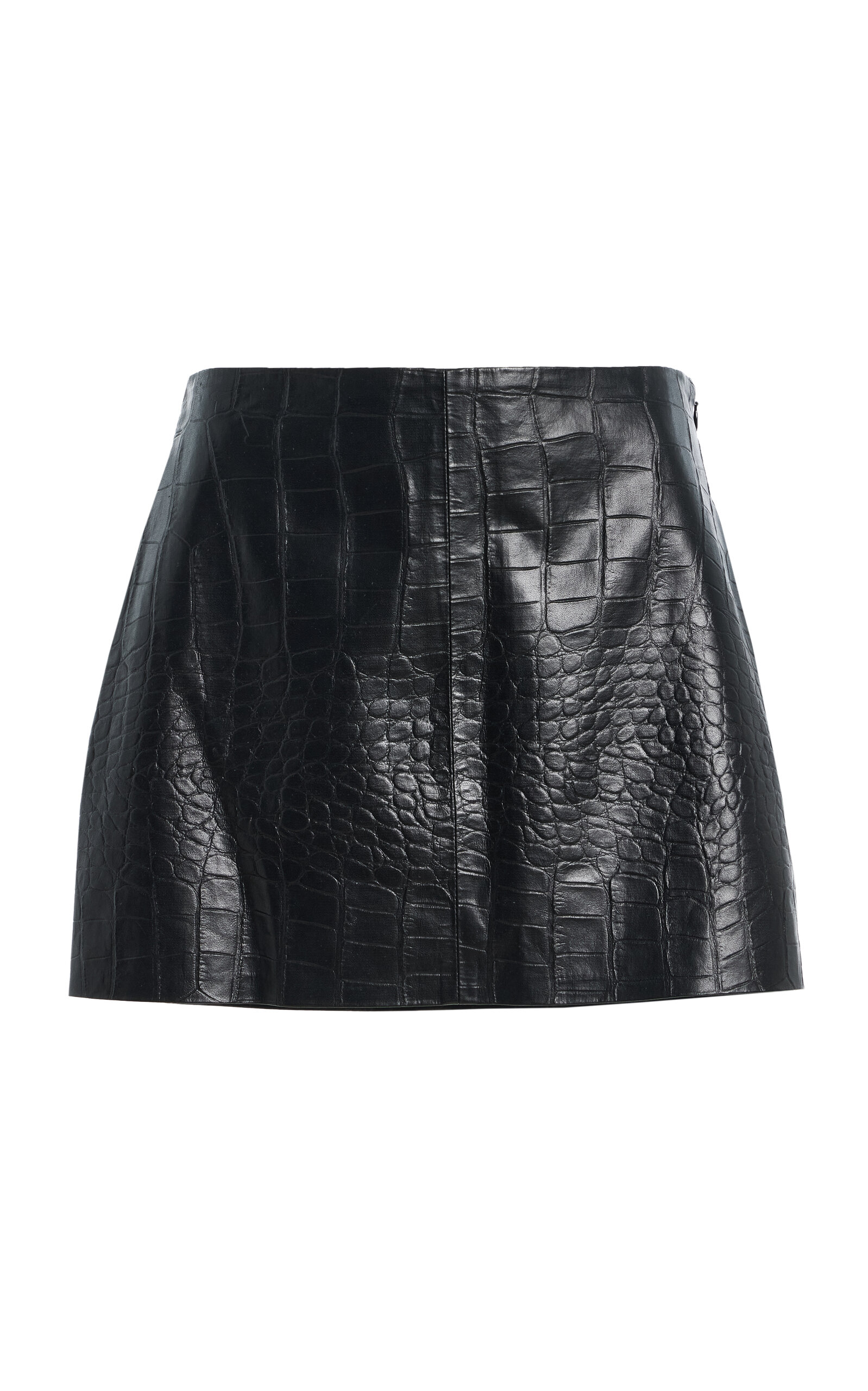 Agolde Agolde Verica CrocEmbossed Faux Leather Mini Skirt