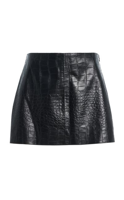 Agolde Agolde Verica CrocEmbossed Faux Leather Mini Skirt