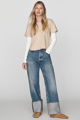 AGOLDE Big Cuff High-Rise Wide-Leg Jeans