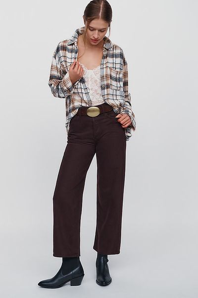 AGOLDE Ren High Rise Wide Leg Cropped Jeans