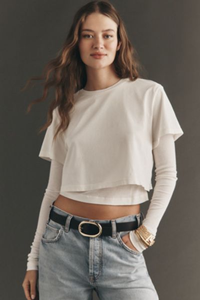 AGOLDE Romily Layered Long-Sleeve Organic Cotton Tee