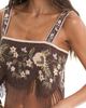 Agua Bendita Agua Bendita Aida Zafra Beaded Crop Swim Cover-Up Top - 3