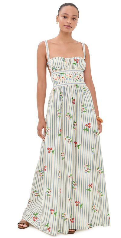 Agua Bendita Agua Bendita Ameli Basket Embroidered Maxi Dress Multicolor