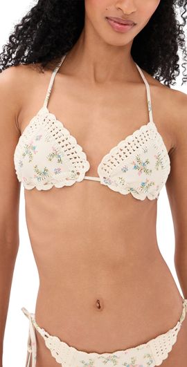 Agua Bendita Agua Bendita Bea Handmade Crochet Triangle Top Multicolor