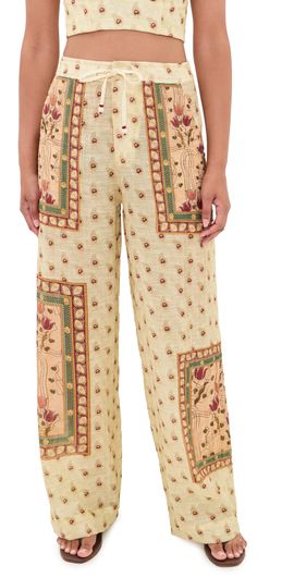 Agua Bendita Agua Bendita Caroline Plume Embroidered Pants Multicolor