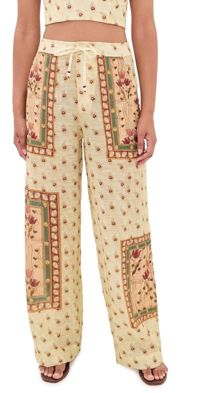 Agua Bendita Agua Bendita Caroline Plume Embroidered Pants Multicolor