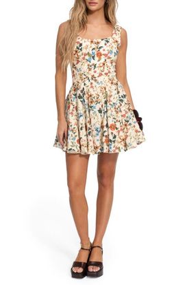 Agua Bendita Agua Bendita Kristen Floral Pleated Minidress