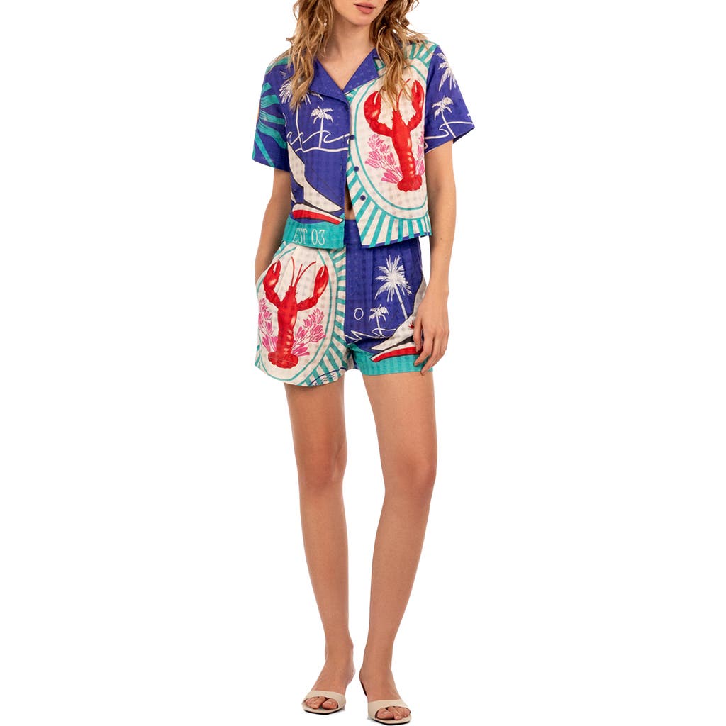 Agua Bendita Agua Bendita Lia Alina Cotton Cover-Up Shorts