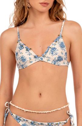 Agua Bendita Agua Bendita Lisa Rose Detail Triangle Bikini Top