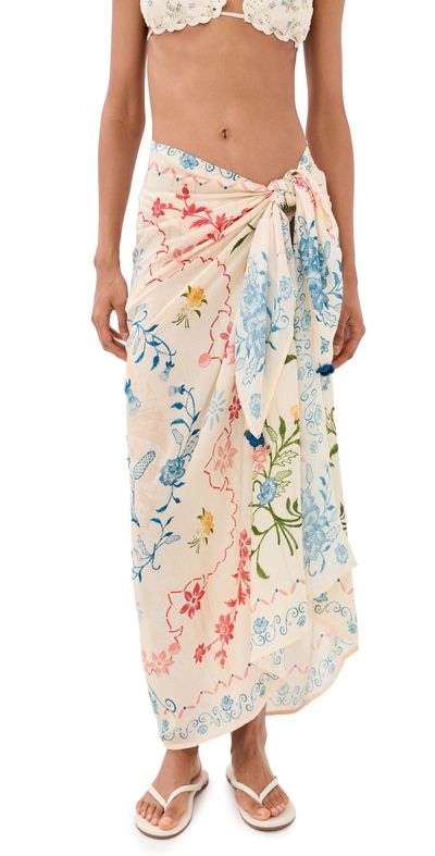 Agua Bendita Agua Bendita Marine Bleu Sarong Skirt Multicolor One