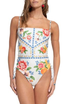 Agua Bendita Agua Bendita Posh Basket Lace-Up Side One-Piece Swimsuit