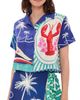 Agua Bendita Agua Bendita Prim Cropped Button Down Shirt Multicolor - 1