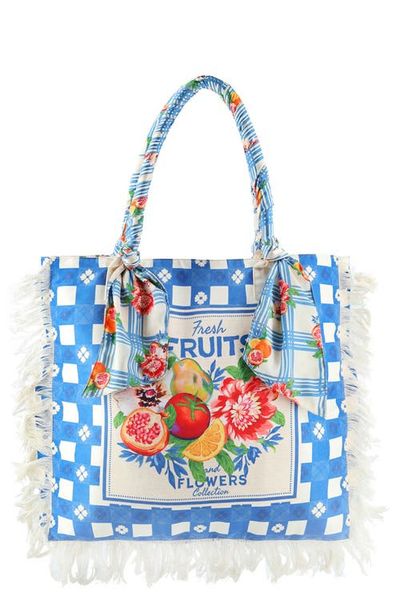 Agua Bendita Agua Bendita Rania Basket Print Tote Bag