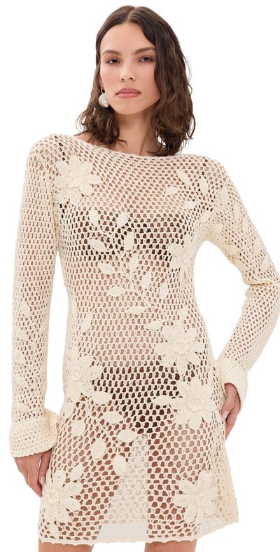 Agua Bendita Agua Bendita Rosetta Handmade Crochet Mini Dress Multicolor