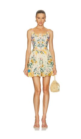 Reformation - Inda Open Knit Mini Dress Birch XS
