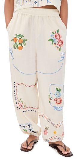 Agua Bendita Agua Bendita Toscana Basket Embroidered Pants Multicolor