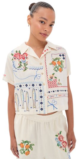 Agua Bendita Agua Bendita Vittoria Basket Embroidered Shirt Multicolor