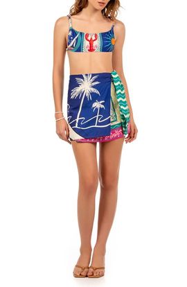 Agua Bendita Agua Bendita Ziara Alina Print Sarong Cover-Up Skirt