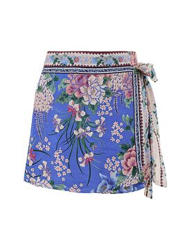 Agua Bendita Women's Ziara Ivy Floral Mini Wrap Skirt