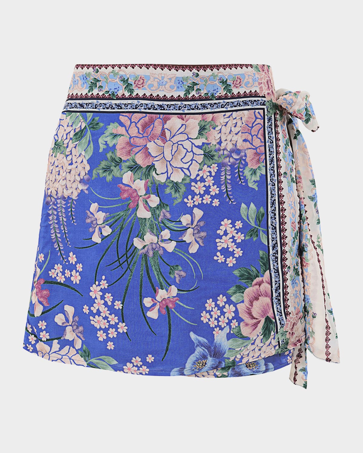 Agua Bendita Ziara Ivy Floral Wrap Mini Skirt